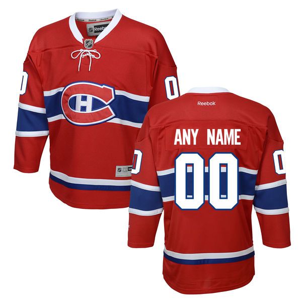 Youth Montreal Canadiens Reebok Red Home Premier Custom NHL Jersey->customized nhl jersey->Custom Jersey